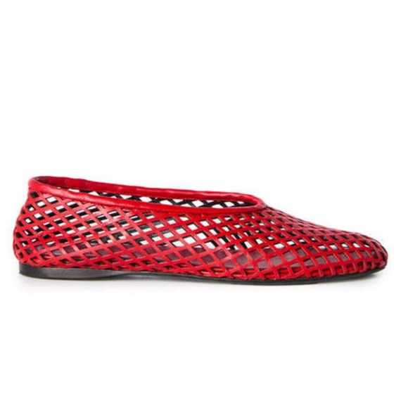 Proenza Schouler Red Tee Perforated Ballet Flats - Picture 3 of 8